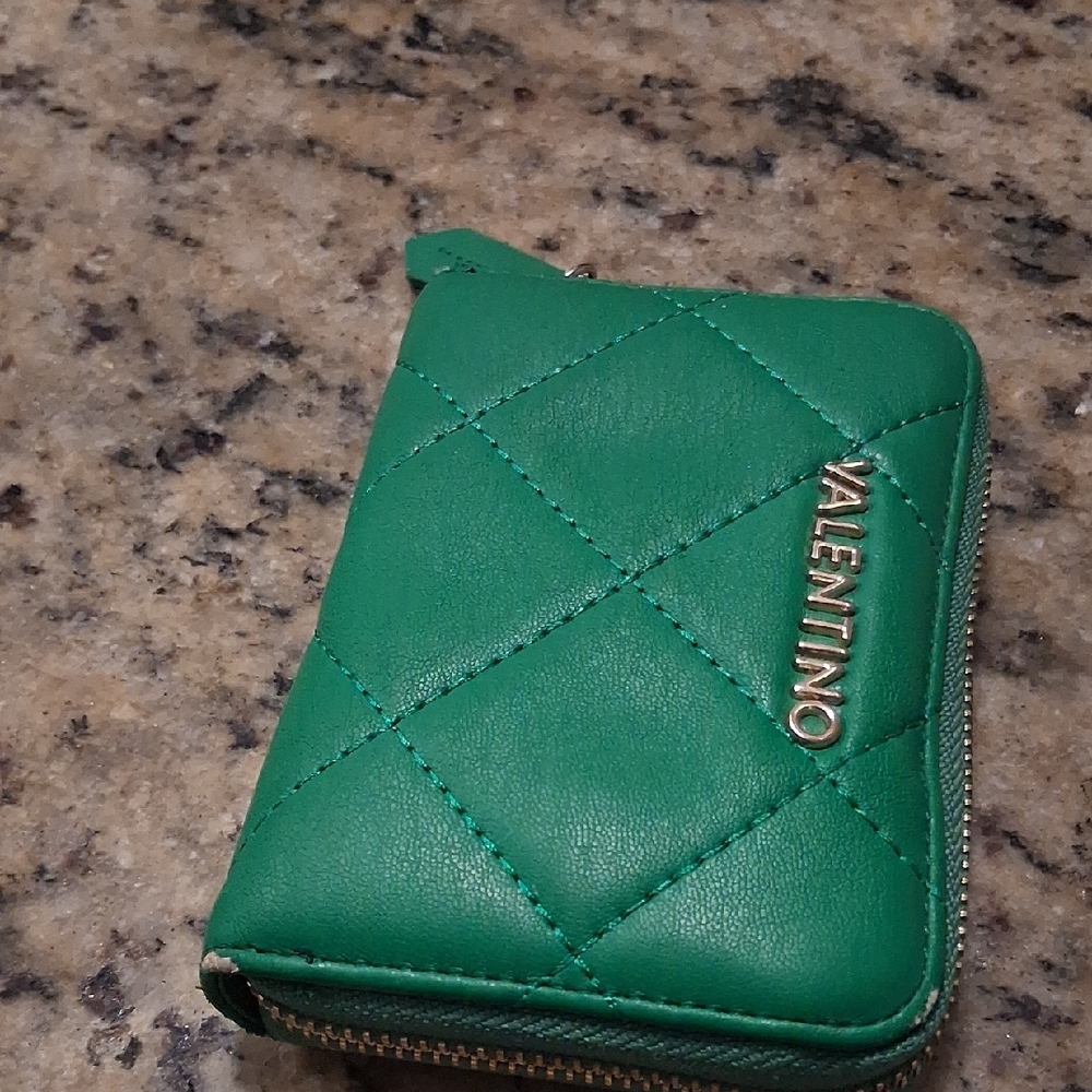 Valentino Green Quilted Wallet